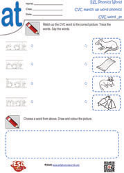 at-cvc-word-and-picture-matching-worksheet